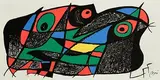 Joan Miro Spanish, Escultor, Sweden, 1974, original lithograph on heavy Guarro paper - printed and published by Poligrafa, Barcelona in 1974