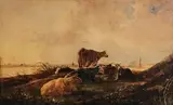 Andrew Nicholl, Cattle with Castle in Background