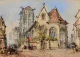 Thomas Colman Dibdin, The Church of St. Maclou, Rouen, 1884, watercolour on paper
