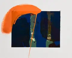 Gerald Davis, Splash of Orange, 1987, mixed media on paper
