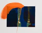 Gerald Davis, Splash of Orange, 1987, mixed media on paper