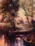Gerry Glynn, Cottage by The River, Killarney, oil on canvas board