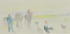 Tom Carr, The Farm Gate, watercolour on paper