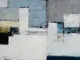 Michael Hales, Pale Cities, Beach Front Property, encaustic and oils on birch ply