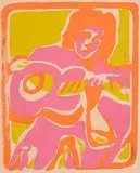 Elizabeth Rivers, Woman Weaving, 1935, gouache on paper