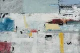 Michael Hales, Pale Cities, Four Steps, encaustic and oils on birch ply