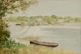 Lagan Weir by Joseph William Carey, 1924, watercolour on paper, offered Jul 2023