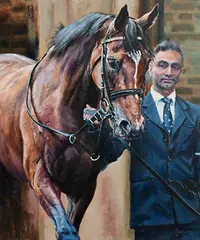 Jane Braithwaite, Enable and Imran, 2019, oil on canvas board
