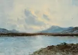 Percy French, Lake and Mountains, Connemara, watercolour on paper