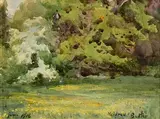 Garden at Kilmurray, June by Mildred Anne Butler, 1916, watercolour on paper, sold Jun 2023