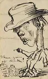 William Orpen, Self Portrait - I've Given Up Drink, pen and ink on paper