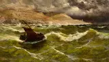 Thomas Rose Miles, Squally Weather, Blackgang, off the Catherines, oil on canvas