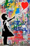 Thierry Guetta, Love Is The Answer, 2021, unique silkscreen with spray, acrylic and paint on wove paper