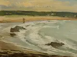 Charles Vincent Lamb, Bunmahon Bay, Co. Waterford, oil on board