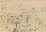 Jack Butler Yeats, At the Races, pencil on paper