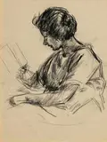 Roderic O'Conor, Lady Reading, charcoal on paper