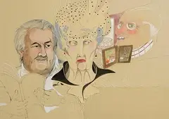 Pauline Bewick, Old People (1970's), watercolour, collage and mixed media on paper