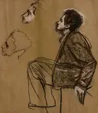Seán Keating, Life Study, charcoal and conte on paper