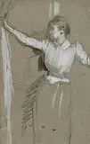 The Pose by John Butler Yeats, pencil and wash on paper, sold Jun 2023