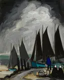 Markey Robinson, Brown Sails, gouache on board
