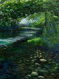 Jo Ashby, Meandering, Glengariff Woods, acrylic on canvas