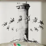 Banksy British, Walled Off Hotel Box Set, print and concrete relief element