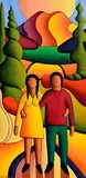 Alan Kenny, Dreamscape with Figures and Cottage, acrylic on canvas
