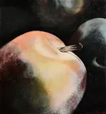 Diana Kingston, Plums, oil on board