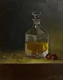 Padraig Lynch Irish, Still Life with Pince-Nez, oil on canvas board