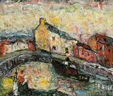 Barrington Tabb, Old Houses off Feeder Road, Bristol, 2006, oil on board