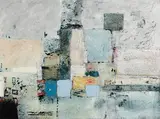 Michael Hales, Vernacular, Powerlines, 2021, encaustic and oils on birch ply