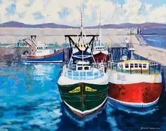 Dennis Orme Shaw, Quiet Harbour, oil on canvas