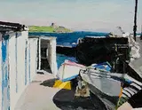 Stephen Cullen, Coliemore Harbour, oil on canvas board