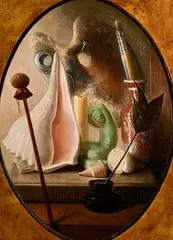 Stuart Morle, Homage to Chardin, oil on board