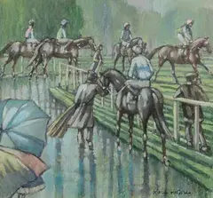 Kieran McGoran, Before the Start, pastel on paper