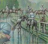 Kieran McGoran, Before the Start, pastel on paper