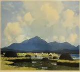 Paul Henry, Cottages and Peat Stacks, Achill, print