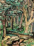 Nano Reid, Woodland, mixed media on paper