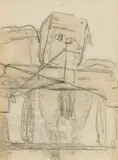 Jack Butler Yeats, The Luggage Cart, pencil and wash on paper