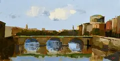 Dublin Liffey Study by Martin Mooney, 2021, oil on board, sold May 2023