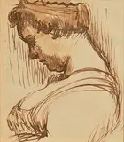 Roderic O'Conor, Femme de Profil, pen and wash