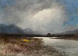 Peat Stack, Connemara by William Percy French, watercolour on paper, sold May 2023