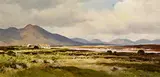 Cottages and Peat Stacks, Connemara by Maurice Canning Wilks, oil on canvas, sold May 2023
