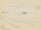 Jack Butler Yeats, The Pilot Boat, pencil on paper