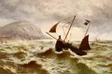 Thomas Rose Miles, Help from the Shore, Cornish Coast, oil on canvas