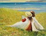 Summer Time on the Coast by Norman J. McCaig, oil on canvas board, sold May 2023