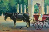 John Skelton Snr, Summer, St. Stephen's Green, oil on board