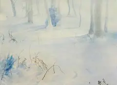 Tom Carr, Snow in Belvoir Park, watercolour on paper