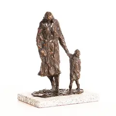 Mother and Child Walking by Melanie Le Brocquy, bronze on granite base - artists copy aside from an edition of 6, sold May 2023