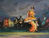Kenneth Webb, La Danza, oil on board